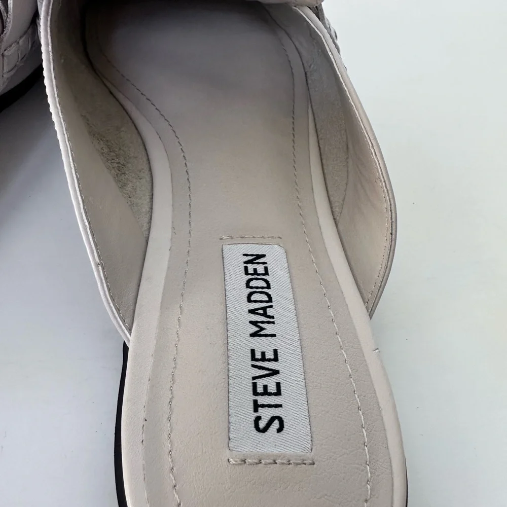 Steve Madden Women’s Cally Chain Mule Loafers - Neutral Beige Leather - Size 9